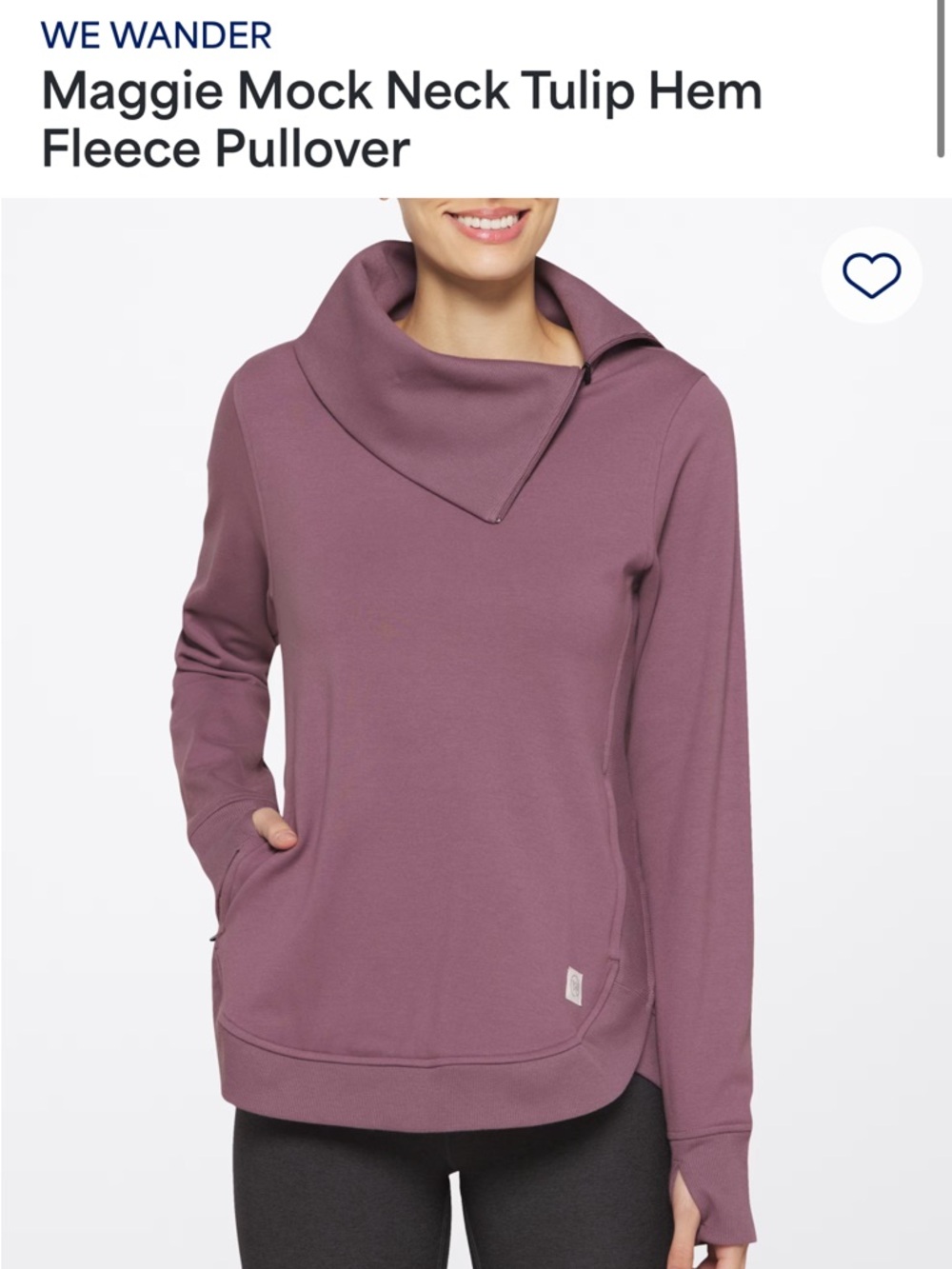 Nm Maggie Mock Neck Tulip Hem Pullover - Mauve